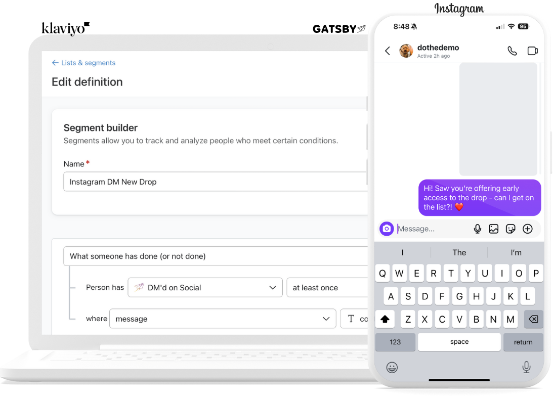 Gatsby Klaviyo DMd on Social Graphic 2