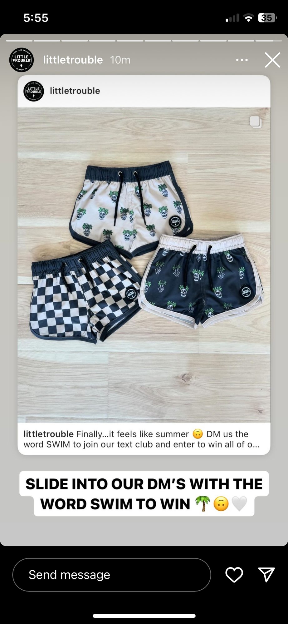 Little Trouble Instagram Story Giveaway Example Gatsby