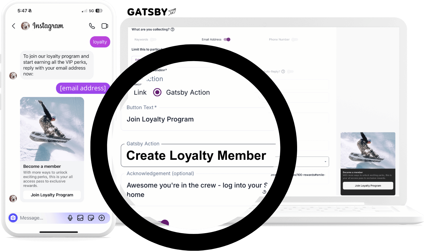 Create Loyalty Member from Instagram Gatsby Generic