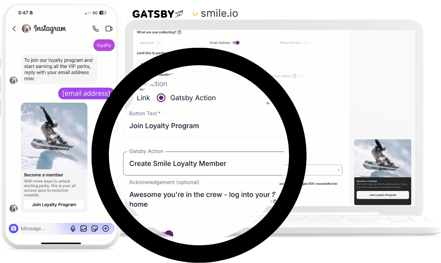 Gatsby Smile Create Loyalty Member Graphic