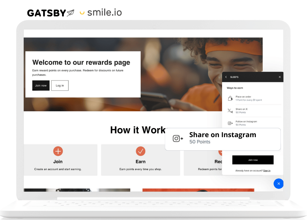 Gatsby Smile Share on Instagram Mockup