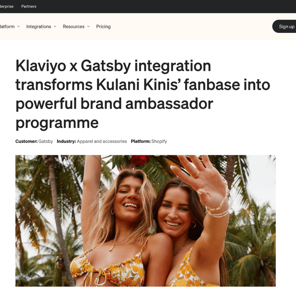 Klaviyo Case Study on Gatsby Grid Image Square