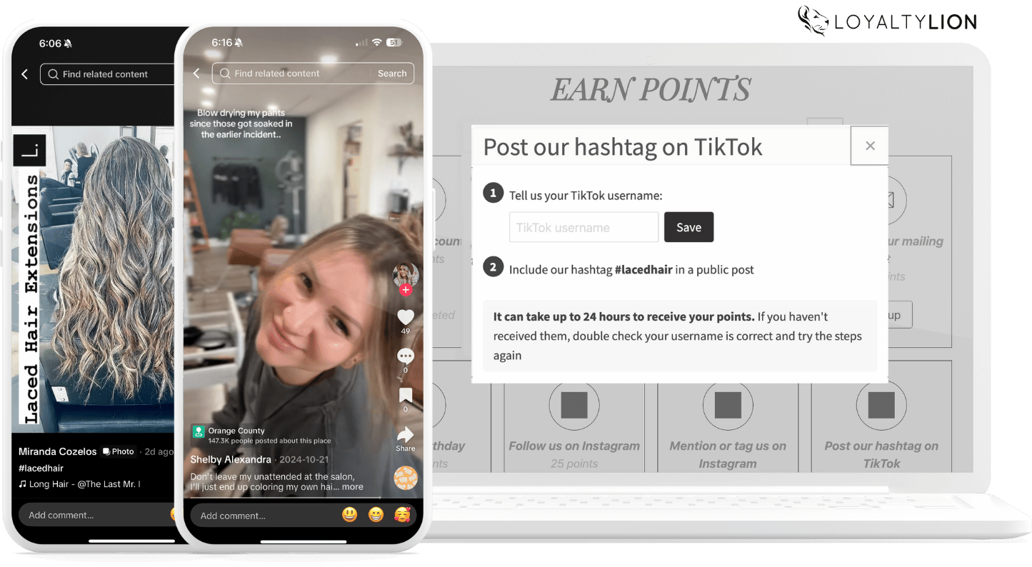 TikTok Social Loyalty Gatsby and LoyaltyLion Laced Hair